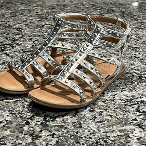 Kidpik Silver Gladiator Sandals